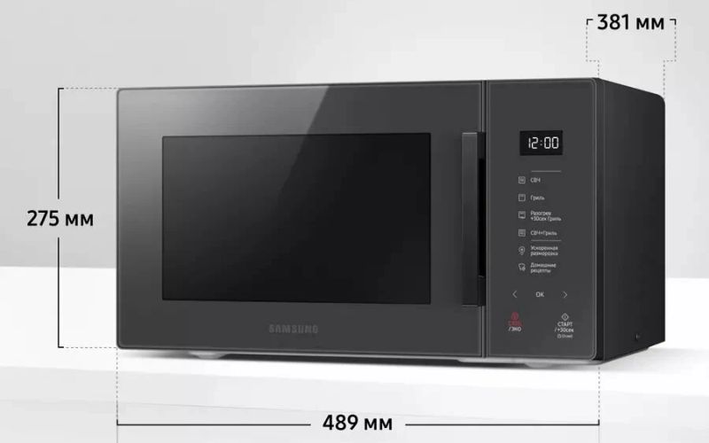 размеры микроволновки Samsung MG23T5018AC
